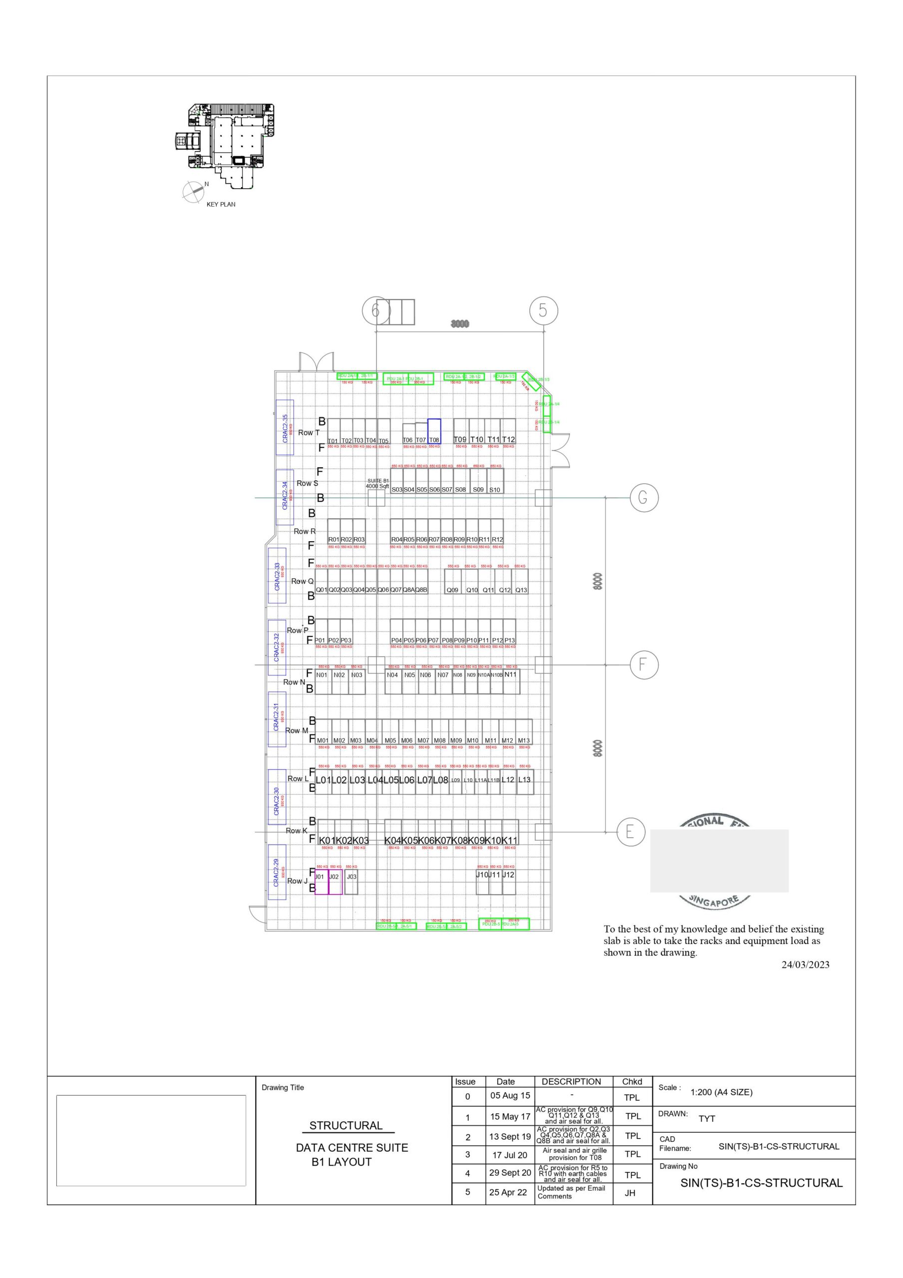 Data Centre Suite Layout Calculation & PE Endorsement